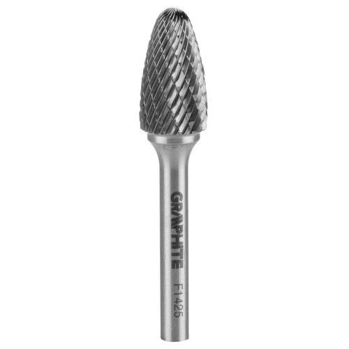 GRAPHITE Keményfém marófej, turbómaró, F csúcsíves, 14x25mm, szár méret: 6x45mm 55H373