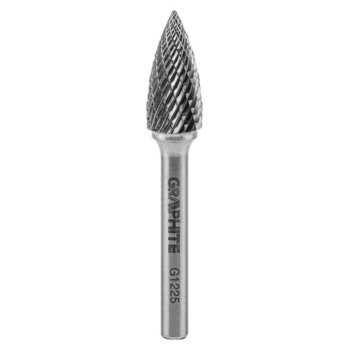 GRAPHITE Keményfém marófej, turbómaró, G, csúcsíves, hegyes, 12x25mm, szár méret: 6x45mm 55H375