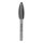 GRAPHITE Keményfém marófej, turbómaró, H lángnyelv, 12x32mm, szár méret: 6x45mm 55H376