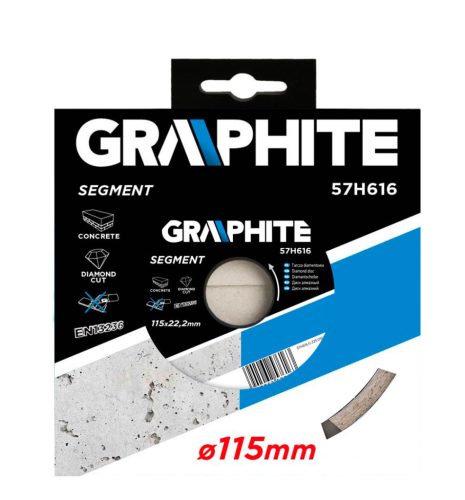 GRAPHITE Gyémánt vágókorong 115mm SZEGMENSES 57H616