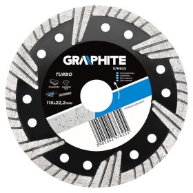 GRAPHITE Gyémánt vágókorong 115mm TURBO 57H625