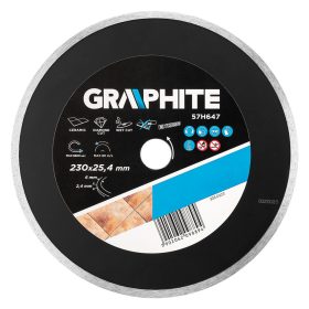   GRAPHITE Gyémánt vágókorong 230mm vizes, 59G891 csempevágóhoz 57H647