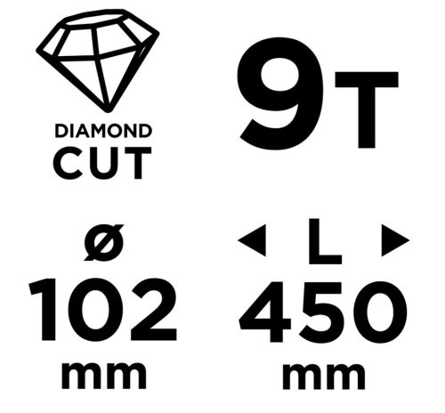 GRAPHITE Gyémánt magfúró korona, 102x450mm, 9 szegmenses, 58G540 géphez 57H862