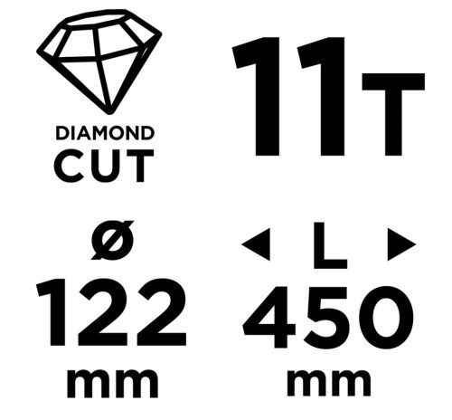 GRAPHITE Gyémánt magfúró korona, 122x450mm, 11 szegmenses, 58G540 géphez 57H864