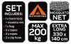 NEO TOOLS Függőágy szúnyoghálóval 330x140cm, 210T nylon, maxterhelhetőség 200kg, sötétzöld 63-123