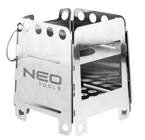 NEO TOOLS Kemping tűzhely, összecsukható, rozsdamentes acél, 16*11.5/12.8cm, súly 369g, szövet tokkal 63-126