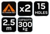 NEO TOOLS Függőágy hosszabbító hevederek 2dbx2,5 m, szemes, 200kg 63-141