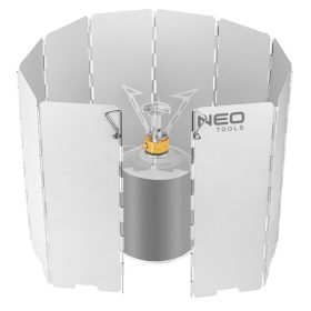   NEO TOOLS Szélárnyékoló kemping gázégőhöz, 840(ker)x240mm(mag) 63-142