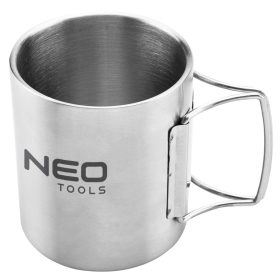   NEO TOOLS Kemping bögre 320ml, duppla fal, behajtható fogantyú 63-150
