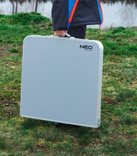 NEO TOOLS Kempingasztal 4 székkel, összecsukható, tokban 63-159