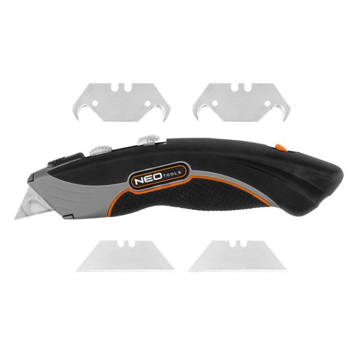 NEO TOOLS Trapézpengés kés, fémházas  6db kampós és trapéz pengével 63-700