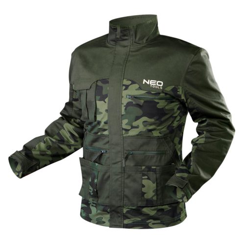 NEO TOOLS Terepmintás Munkavédelmi kabát CAMO, 60% pamut, 40% polyester, 255 g/m2, XL 81-211-XL
