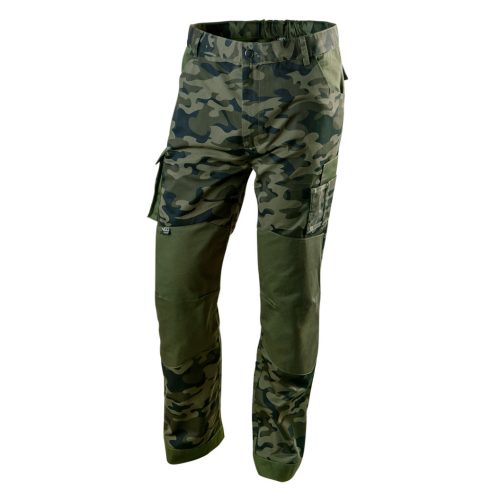 NEO TOOLS Terepmintás Munkásnadrág,CAMO, 60% pamut, 40% polyester, 255 g/m2, XL 81-221-XL