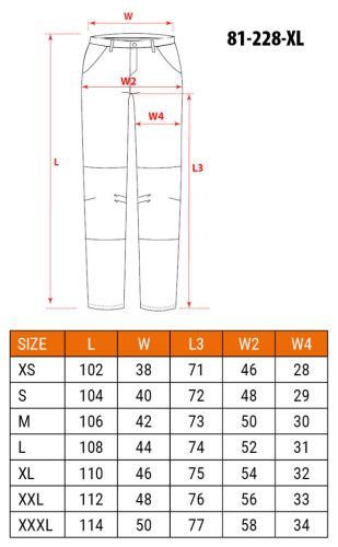 NEO TOOLS Farmer Munkásnadrág, DENIM, 98% pamut, térdvédő betét zsebbel, gombos oldalzsebekkel, 255 g/m2, XL 81-228-XL