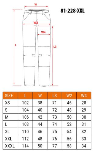 NEO TOOLS Farmer Munkásnadrág, DENIM, 98% pamut, térdvédő betét zsebbel, gombos oldalzsebekkel, 255 g/m2, XXL 81-228-XXL