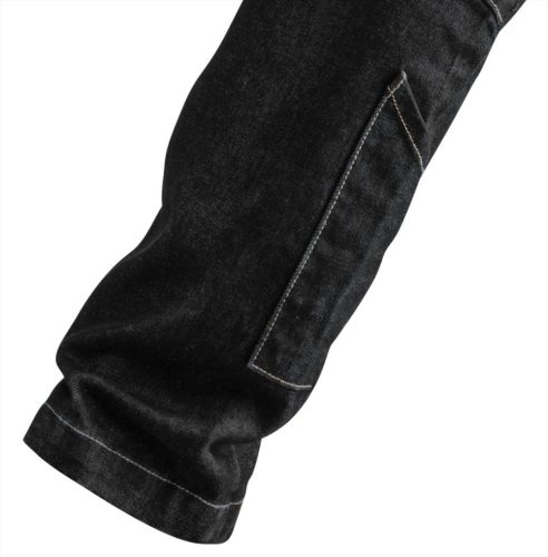 NEO TOOLS Farmer Munkásnadrág, DENIM, fekete, cipzáros oldalzsebekkel, 98% pamut, 410 g/m2, S 81-233-S