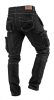 NEO TOOLS Farmer Munkásnadrág, DENIM, fekete, cipzáros oldalzsebekkel, 98% pamut, 410 g/m2, XS 81-233-XS