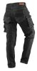 NEO TOOLS Farmer Munkásnadrág, DENIM, fekete, 98% pamut, térdvédő zseb, gombos oldalzsebek, 255 g/m2, M 81-236-M