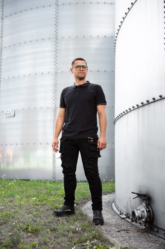 NEO TOOLS Farmer Munkásnadrág, DENIM, fekete, 98% pamut, térdvédő zseb, gombos oldalzsebek, 255 g/m2, XXXL 81-236-XXXL