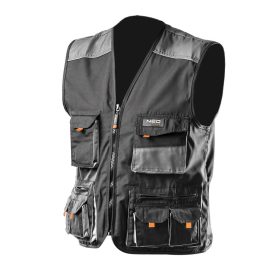   NEO TOOLS Munkavédelmi mellény, HD, XL/56 65% poliészter, 35% pamut, 267g/m2, vékony fényvisszaverő csík, XL 81-260-XL