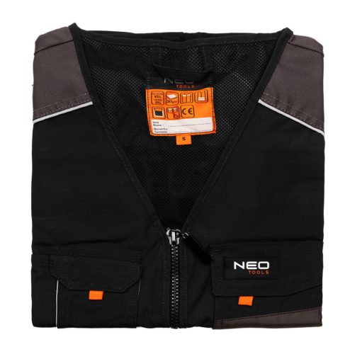NEO TOOLS Munkavédelmi mellény, HD, XL/56 65% poliészter, 35% pamut, 267g/m2, vékony fényvisszaverő csík, XL 81-260-XL