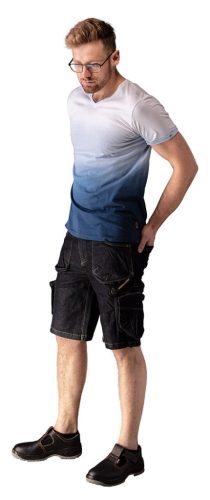 NEO TOOLS Farmer Rövid munkásnadrág, DENIM, cipzáros oldalzsebekkel, 98% pamut, 410g/m2, M 81-279-M