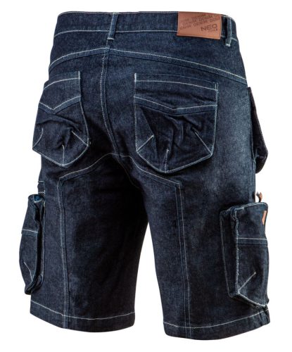 NEO TOOLS Farmer Rövid munkásnadrág, DENIM, cipzáros oldalzsebekkel, 98% pamut, 410g/m2, M 81-279-M