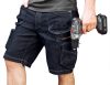 NEO TOOLS Farmer Rövid munkásnadrág, DENIM, cipzáros oldalzsebekkel, 98% pamut, 410g/m2, M 81-279-M