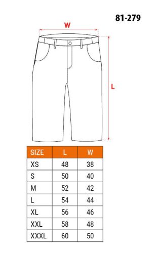 NEO TOOLS Farmer Rövid munkásnadrág, DENIM, cipzáros oldalzsebekkel, 98% pamut, 410g/m2, M 81-279-M