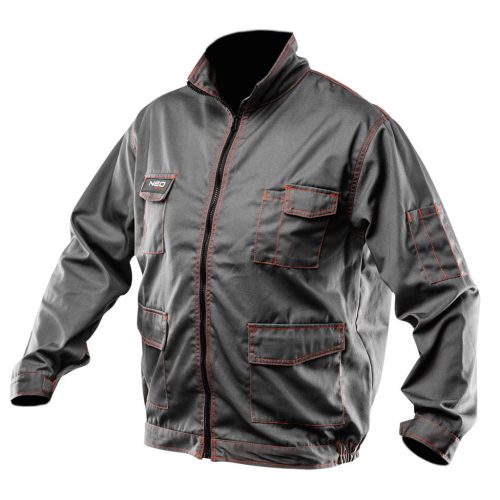 NEO TOOLS Munkavédelmi kabát, BASIC, M/50, 35% pamut, 65% polyester, Többfunkciós zsebek, gumírozott derék, CE EN341 81-410-M