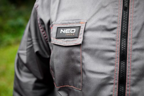NEO TOOLS Munkavédelmi kabát, BASIC, M/50, 35% pamut, 65% polyester, Többfunkciós zsebek, gumírozott derék, CE EN341 81-410-M