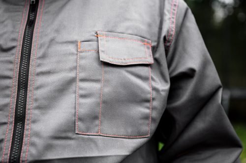 NEO TOOLS Munkavédelmi kabát, BASIC, M/50, 35% pamut, 65% polyester, Többfunkciós zsebek, gumírozott derék, CE EN341 81-410-M