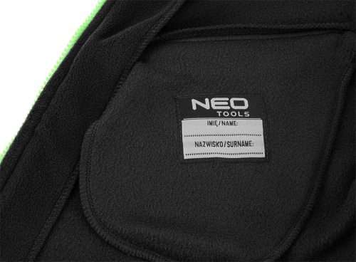 NEO TOOLS Polár Munkavédelmi kabát, PREMIUM, fekete, cordura megerősítésekkel, 300g/m2, L 81-507-L
