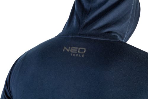 NEO TOOLS Munkavédelmi pulóver kapucnival COMFORT, sötétkék, 60% poliészter 40% műselyem, XXL  81-513-XXL
