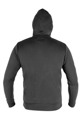NEO TOOLS Munkavédelmi pulóver kapucnival COMFORT, szürke, 57% pamut 39% poliészter, L 81-514-L