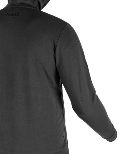 NEO TOOLS Munkavédelmi pulóver kapucnival COMFORT, szürke, 57% pamut 39% poliészter, XXXL 81-514-XXXL