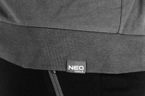NEO TOOLS Munkavédelmi pulóver kapucnival COMFORT, szürke, 57% pamut 39% poliészter, XXXL 81-514-XXXL