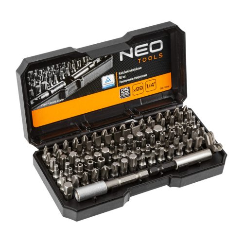 NEO TOOLS Csavarhúzó bitkészlet 100db 25 év garanciával 06-104