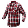 NEO TOOLS Flanel munkaing, piros-fekete-fehér, 100% pamut, L 81-540-L