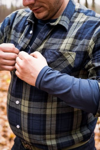 NEO TOOLS Flanel munkaing, kék-oliva-fekete, 100% pamut, XL 81-541-XL