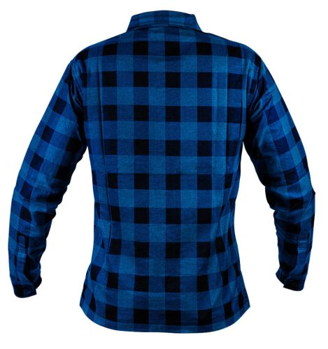 NEO TOOLS Flanel munkaing, tengerészkék-fekete, 100% pamut, L 81-545-L