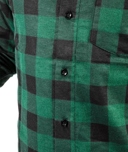 NEO TOOLS Flanel munkaing, zöld-fekete, 100% pamut, L 81-546-L
