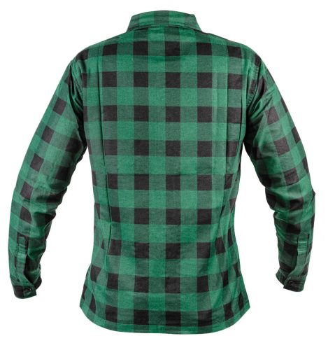 NEO TOOLS Flanel munkaing, zöld-fekete, 100% pamut, L 81-546-L