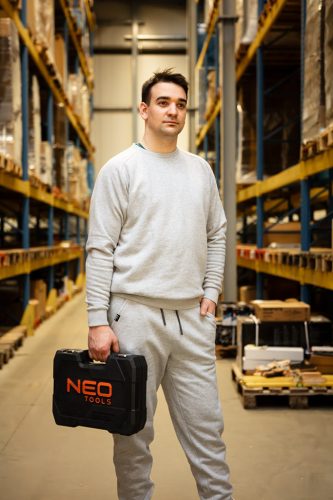 NEO TOOLS Melegítő felső COMFORT, szürke, 79% pamut, L 81-650-L