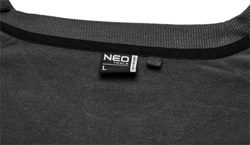 NEO TOOLS Munkavédelmi pulóver COMFORT, szürke-fekete, 57% pamut 39% poliészter, XXL 81-651-XXXL