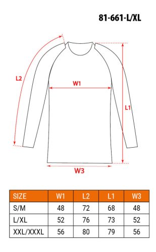 NEO TOOLS Thermo aláöltözet felső, hosszú ujjú, fekete, BASIC, L/XL 81-661-L/XL