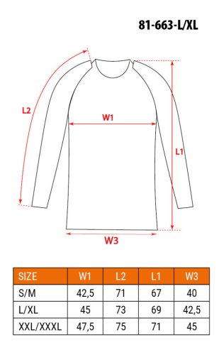 NEO TOOLS Thermo aláöltözet felső, hosszú ujjú CARBON, L/XL 81-663-L/XL
