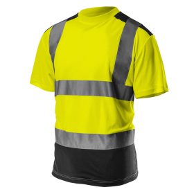   NEO TOOLS Láthatósági Munkavédelmi póló, sárga, sötét alsó résszel, XL 81-730-XL