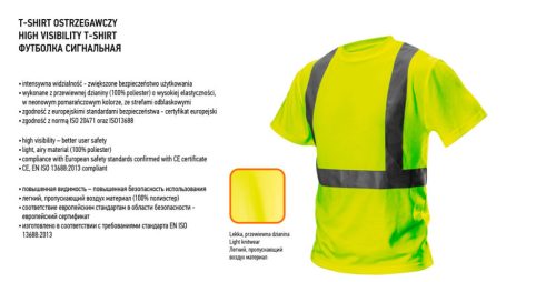 NEO TOOLS Láthatósági Munkavédelmi póló, sárga, S 81-732-S