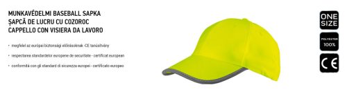 NEO TOOLS Láthatósági baseball munkasapka, citromsárga 81-793